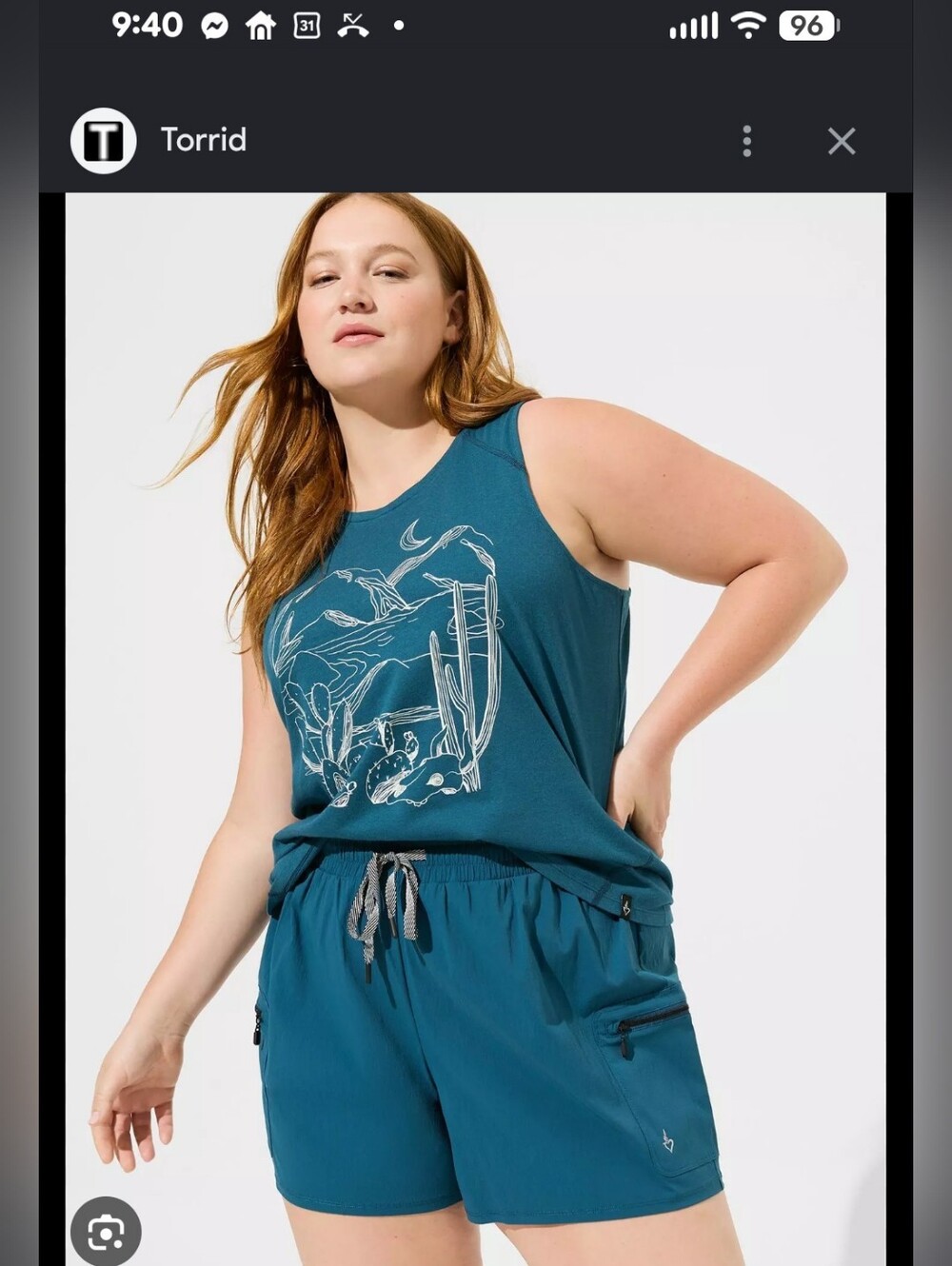 torrid Teal Happy Camper Shorts with Drawstring